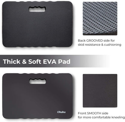 Premium Thick Kneeling Pad, Ohuhu 2-Pack Large Comfortable Gardening Knee Mat with 2 Different Surfaces, Extra Thick Knee Cushion Kneeler for Gardening Work Baby Praying, Gifts for Women Men Seniors