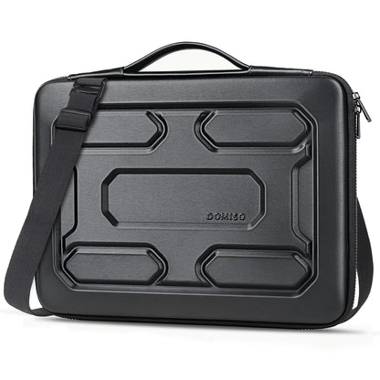 DOMISO 15.6 inch Laptop Sleeve Shoulder Bag Shockproof Computer Bag Waterproof EVA Protective Carrying Case for 15.6" Lenovo Yoga 720 IdeaPad 310 320 ThinkPad T570/Dell Inspiron 15/HP Envy 15, Black