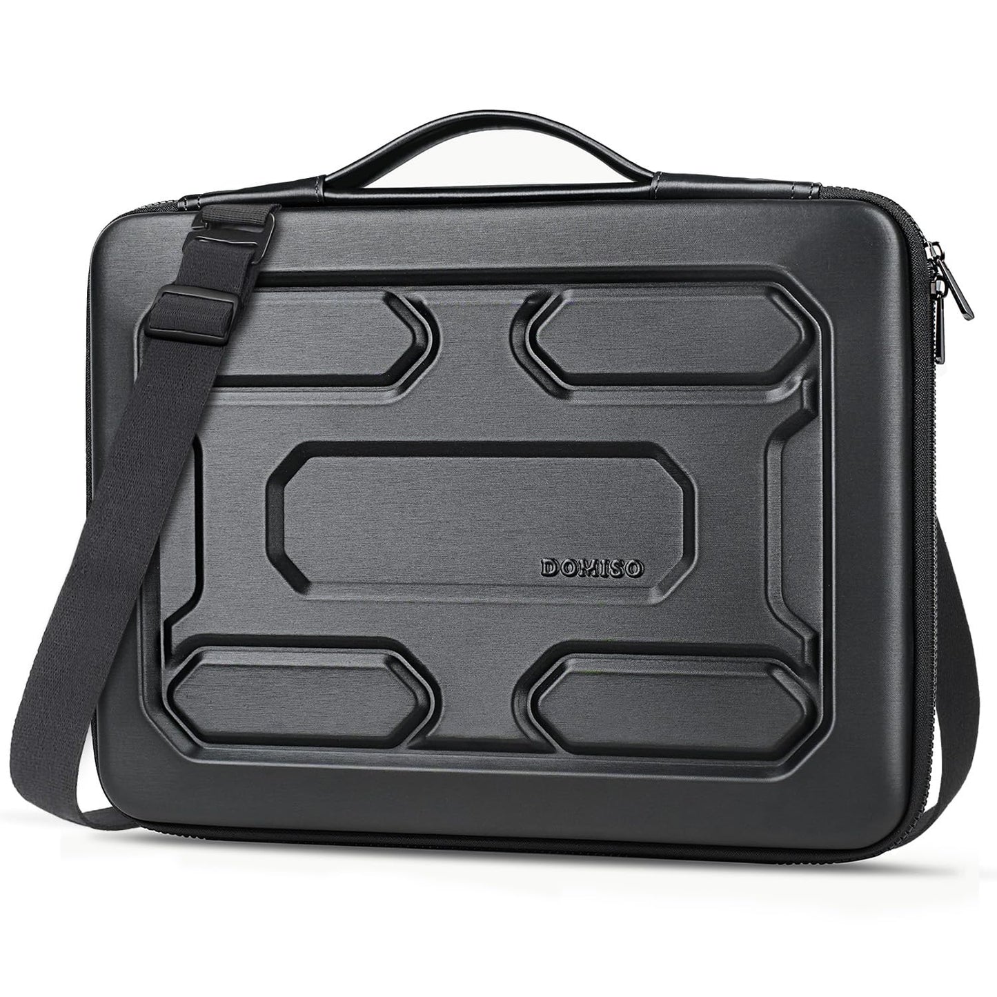 DOMISO 17 inch Laptop Sleeve Shoulder Bag Shockproof Computer Bag Waterproof EVA Protective Carrying Case for 17.3" MSI GS73VR Stealth Pro/Lenovo IdeaPad 321/HP Envy 17/LG Gram 17"/ROG Strix GL702VS