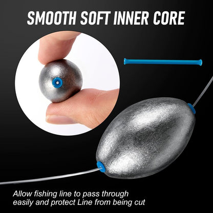 Alwonder Egg Sinkers Fishing Weights, Oval Lead Fishing Weights Sinkers Bass Fishing Casting Egg Sinker Saltwater Freshwater Tackle 3/8oz