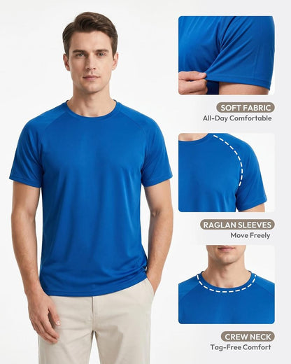 Men's Quick Dry Workout Shirts - Short Sleeve Athletic T-Shirt | Moisture-Wicking Gym Top