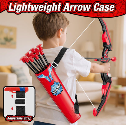 HYES Bow and Arrow for Kids, LED Light Up Archery Set with 12 Suction Cup Arrows, 1 Hanging Target, 3 Score Targets & 1 Quiver, Indoor Outdoor Sport Gifts for Boys Girls Ages 4-12, Black