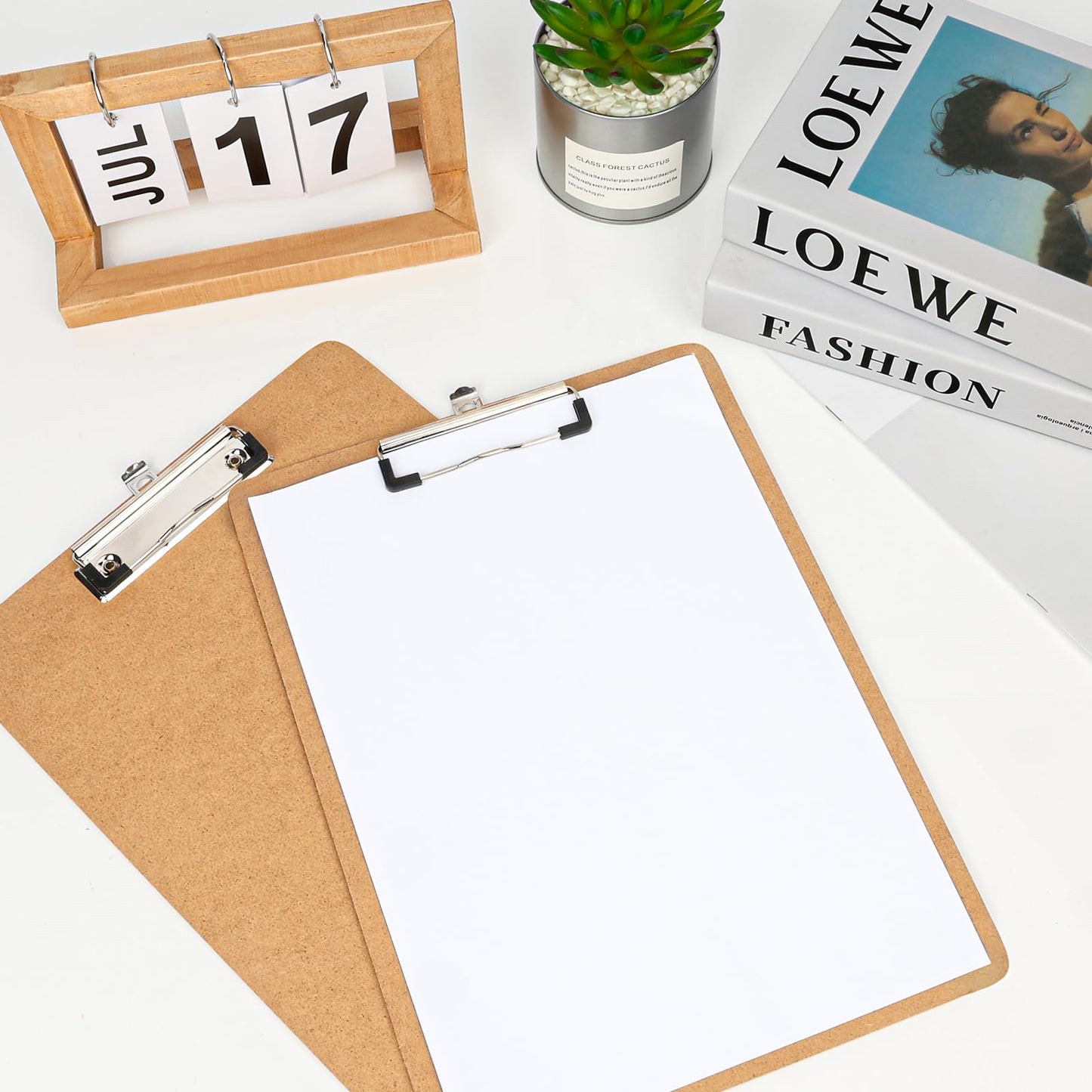 20 Pack Clipboards Bulk, Clipboards for Classroom, Letter Size (9 x 12.5 Inch) Wooden Clipboard, Hardboard Office Clipboard, Classroom Supplies
