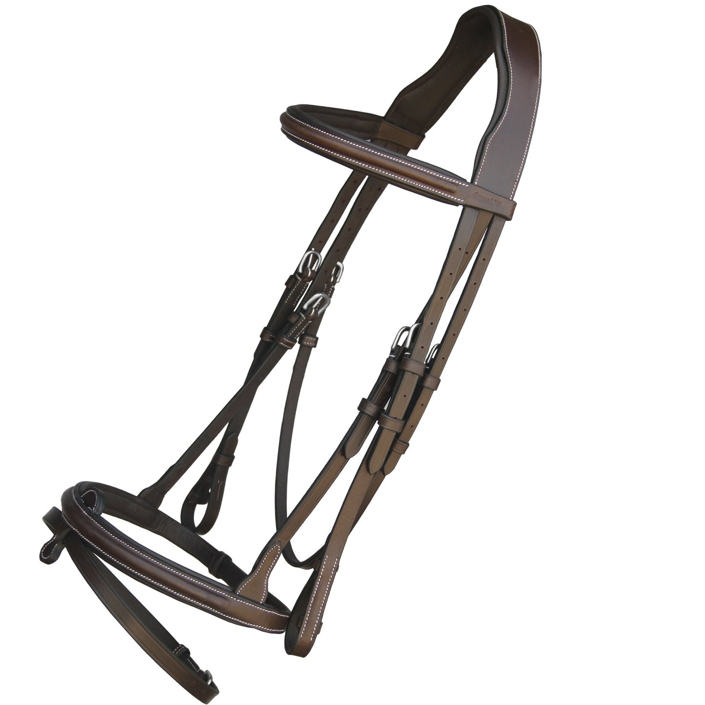 ExionPro English Hunter Jumping Bridle for Horses with Removable Flash Soft Yet Strong Rubber Reins | Royal Hunter Bridle | English Bridle for Horses (Havana, Full)