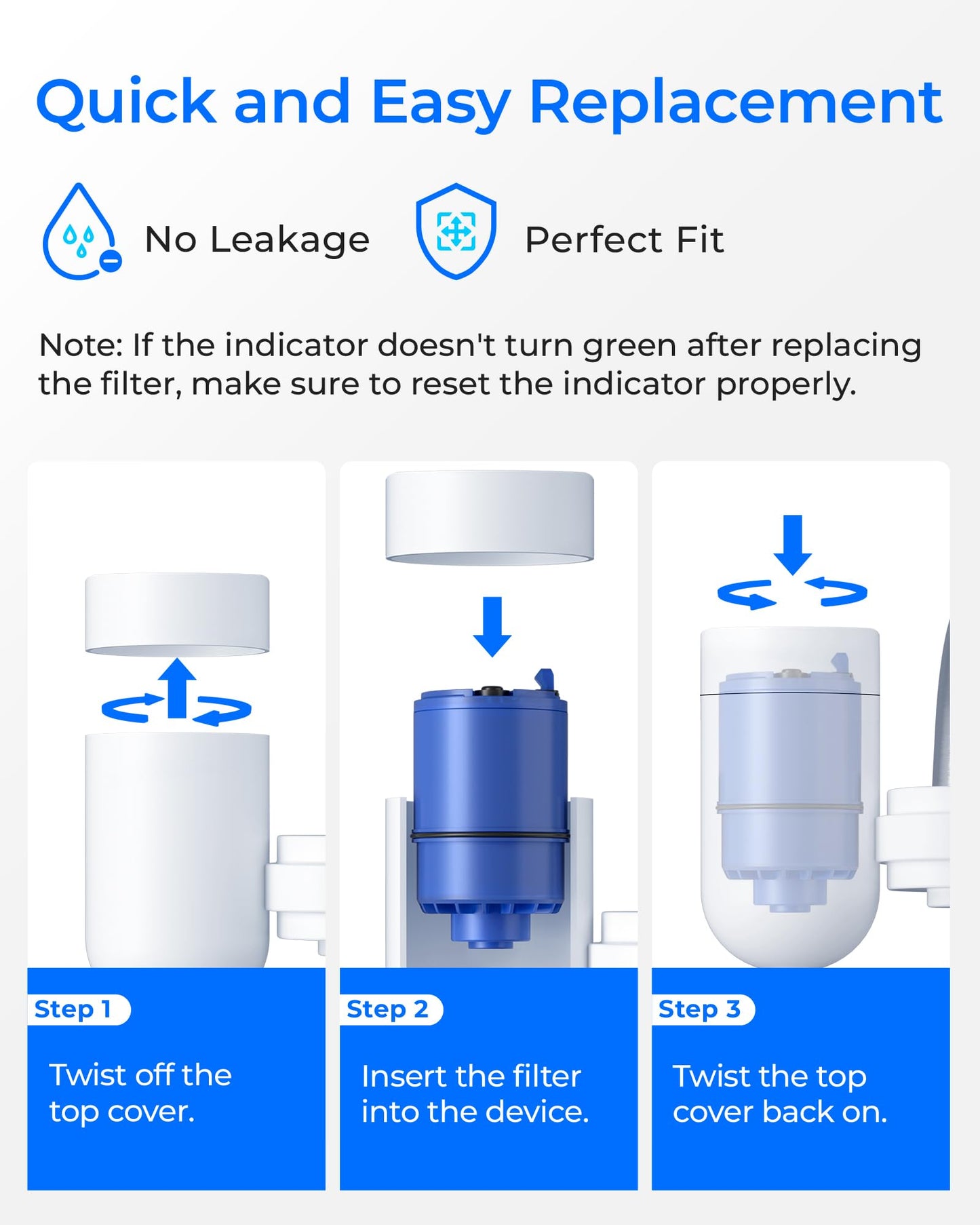 Waterdrop C08A Faucet Water Filter, Compatible with All PUR® PLUS Water Filter, PUR® PLUS RF9999® Faucet Water Filter, NSF 42 Certified, 3-Month, 300-Gallon, 1 Pack