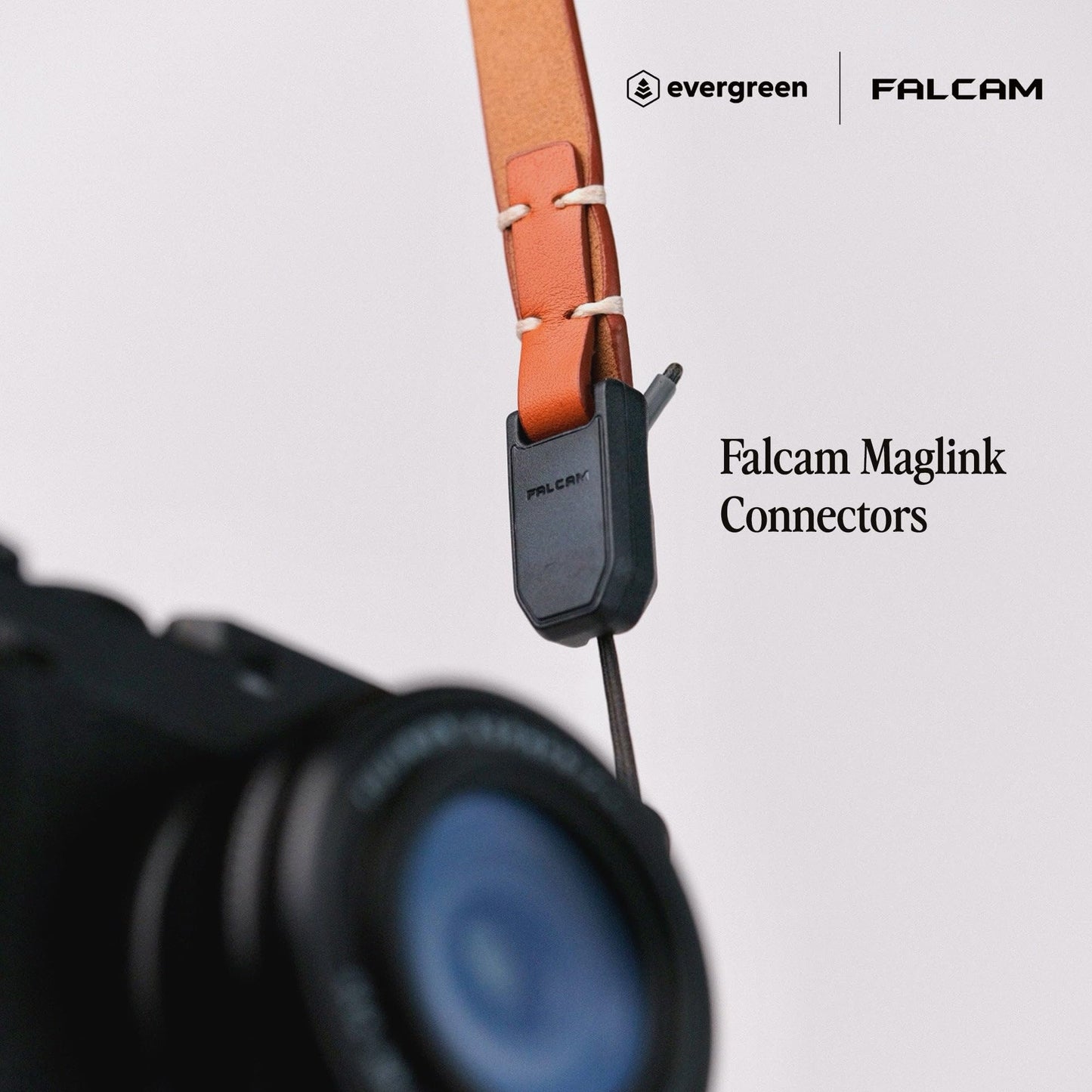 Evergreen Leather Camera Strap – Maglink Quick Release, 28 Inch Neck Shoulder Slim, Vintage Modern Design, Hand Stitched, Compatible with Fuji Sony Nikon Leica Canon (Tan)