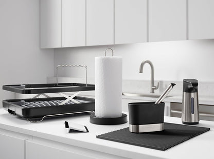 KOHLER K-8624-0 Kitchen Pot and Pan Dish Scraper, Silicone and Nylon, Heat Resistant, White and Charcoal, One Size