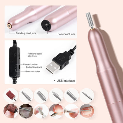 Acrylic Nail Kit Starter Set Acrylic Powder with Nail Drill U V Light Professional Tools with Decoration Everything for Beginners Home Salon Gifts (Clear/White/Nude)