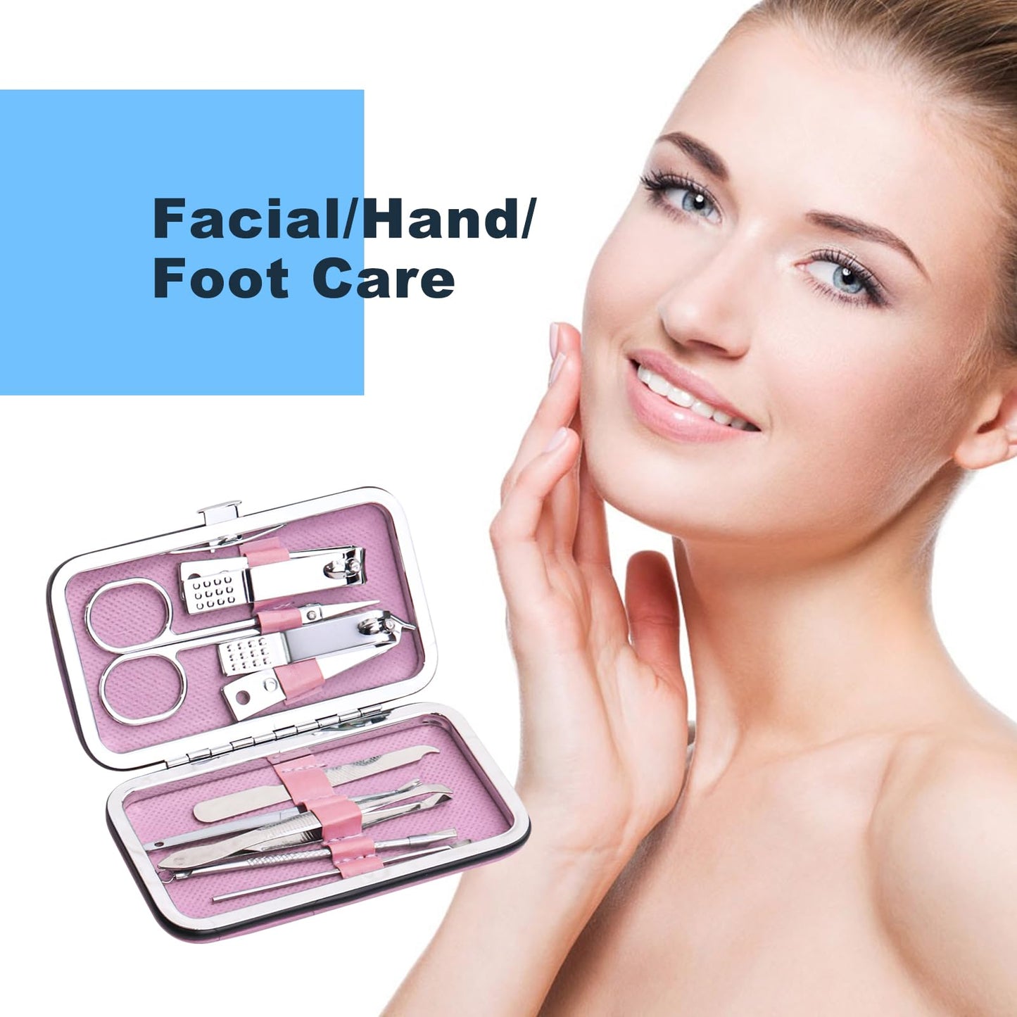 Manicure Set Bulk, Nail Clippers Kit Stainless Steel Fingernail Clippers Set, Sturdy Nail Tip Cutter Trimmers Professional Grooming Toenail Clippers Personal Pedicure Kits Gift (12 Pack 8 in 1)