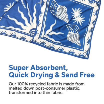 Dock & Bay Beach Towel - Quick Dry, Sand Free - Compact, Lightweight - 100% Recycled - Includes Bag - Ocean Treasure - Large (160x90cm, 63x35)