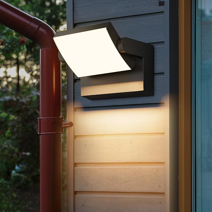 Modern Outdoor Lights, 40W Black LED Exterior Light Fixture, 3000K Outdoor Wall Sconce, IP65 Waterproof Porch Lights for House