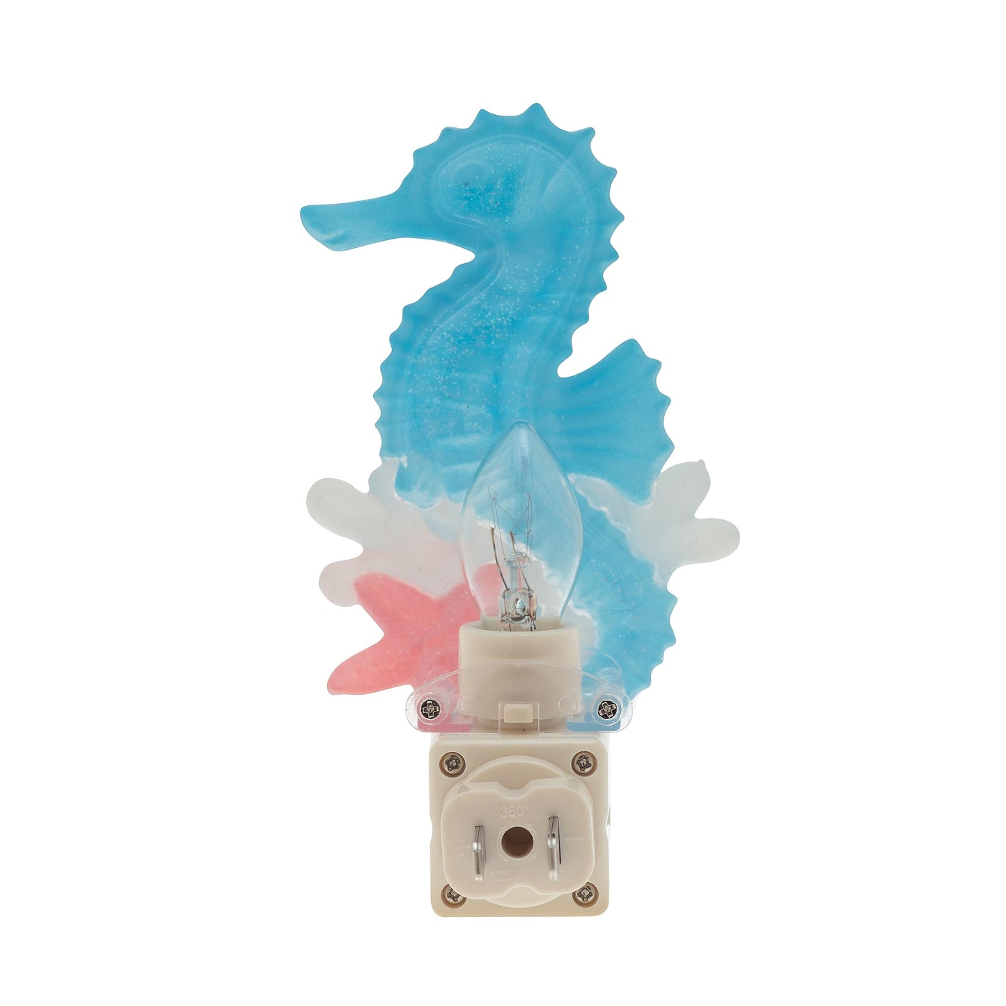 Creative Hobbies Coastal Seahorse Night Light - Includes 5W C7 and Rotational Socket with On/Off Switch