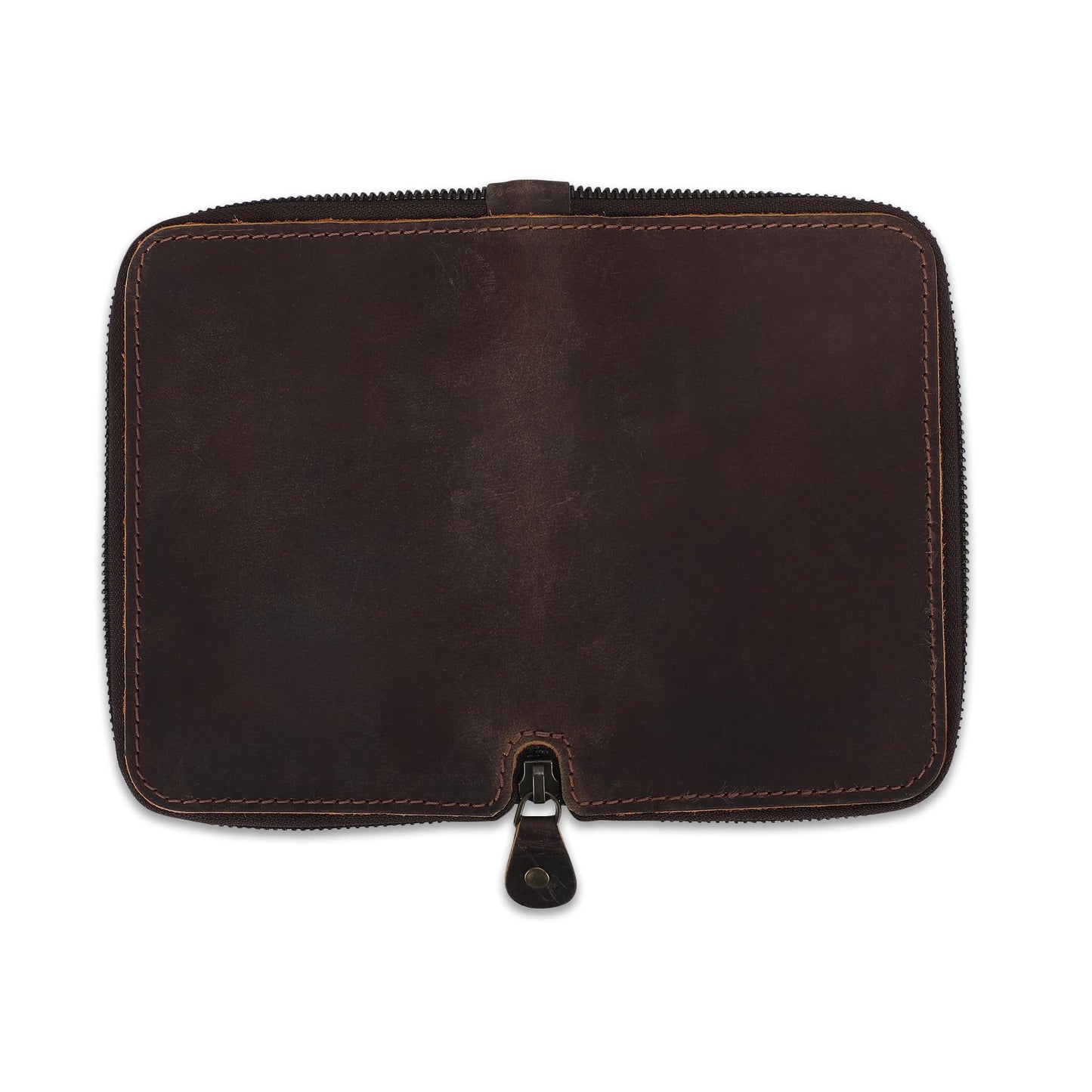 CestAntiQ Zippered Leather Journal Cover Compatible with Moleskine Cahier TWONE Original Kraft Elan Pitch Black Pocket Size 3.5 x 5.5 for Field Notes Notebook Memo Books with Pen Holder Handmade Brown
