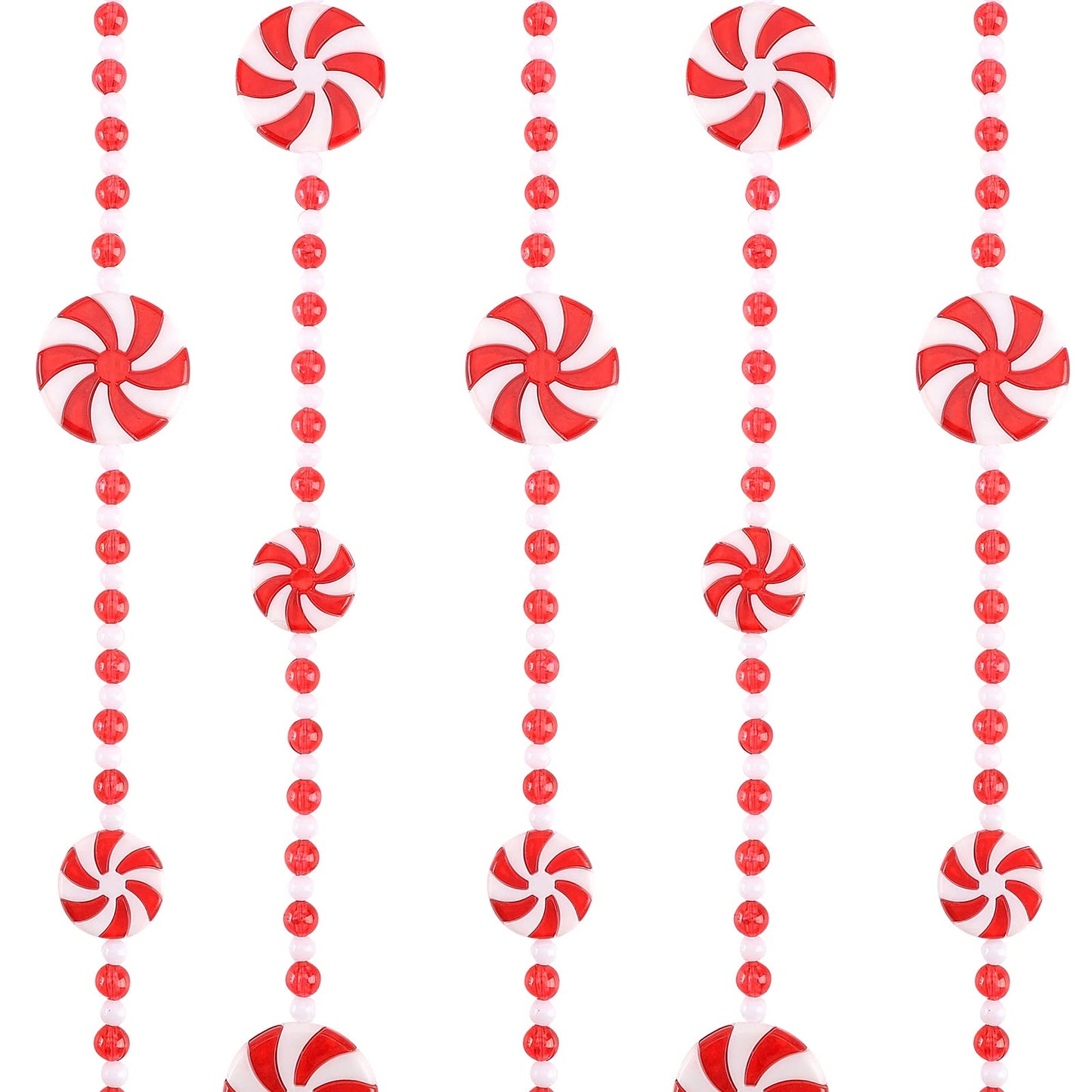 TFTAFAN 29.5ft Plastic Christmas Candy Cane Garland, Red & White, 21pcs, 354in, Artificial, Non-Lighted, Ideal for Christmas Tree, Fireplace, Indoor Decor
