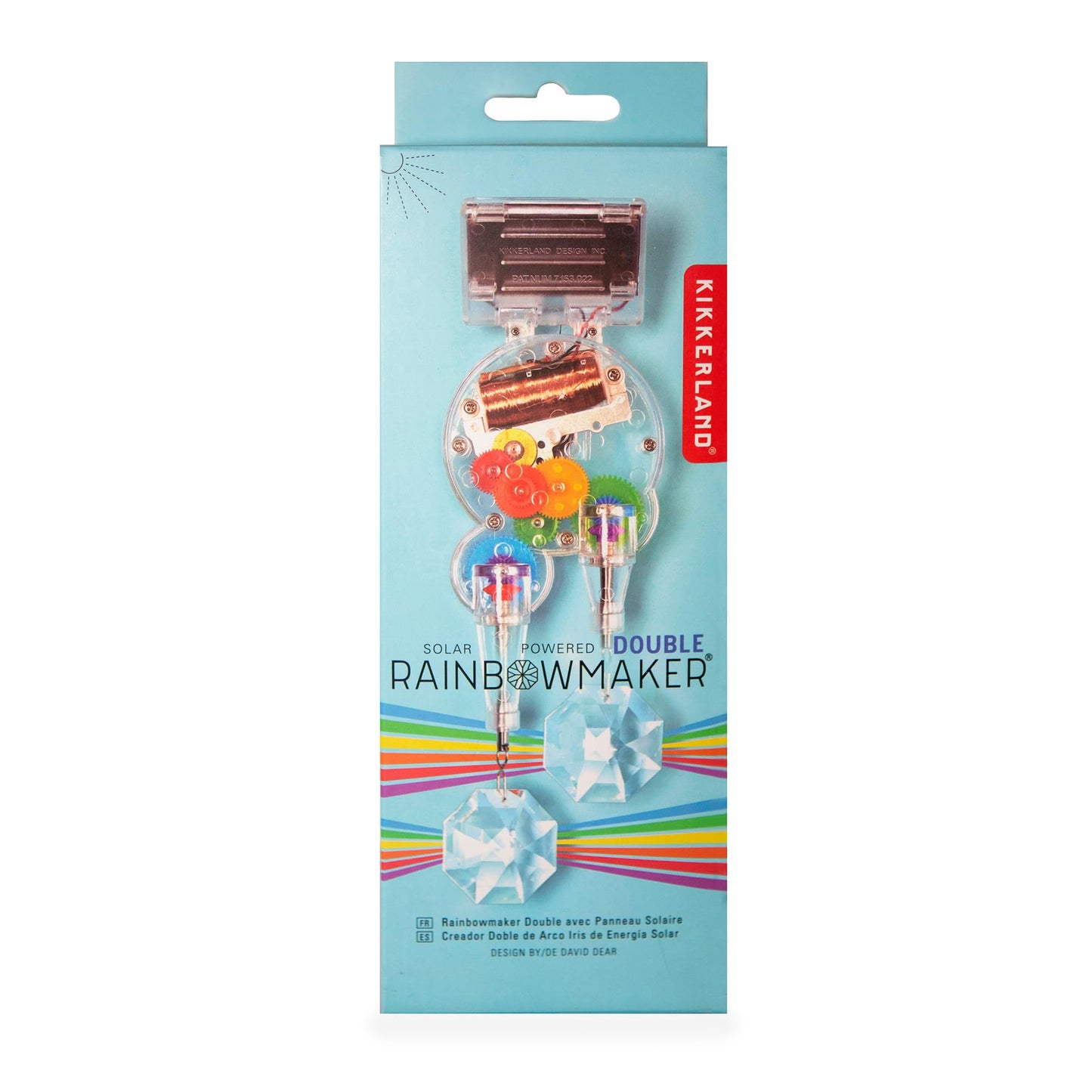 Kikkerland Solar Powered Rainbow Maker – Prism Suncatcher, Fun Home Window Decor – Unique Gift for Christmas & Birthdays – Double Crystal