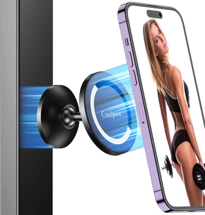 Gym Magnetic Phone Holder Mount for MagSafe【All Metal】Dual Magnetic Phone Holder for Gym Accessories Attach to Metal Surface, Gym Phone Holder Magnet for iPhone 16 15 14 13 Pro Max Gift for Men Women