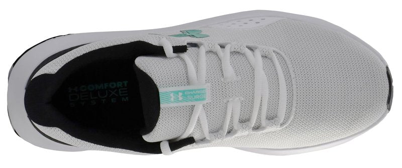 Under Armour Men's Charged Rogue 4 Sneaker, White/Black/Green Mode, 13