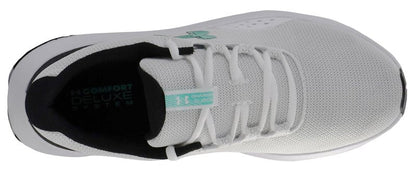 Under Armour Men's Charged Rogue 4 Sneaker, White/Black/Green Mode, 13