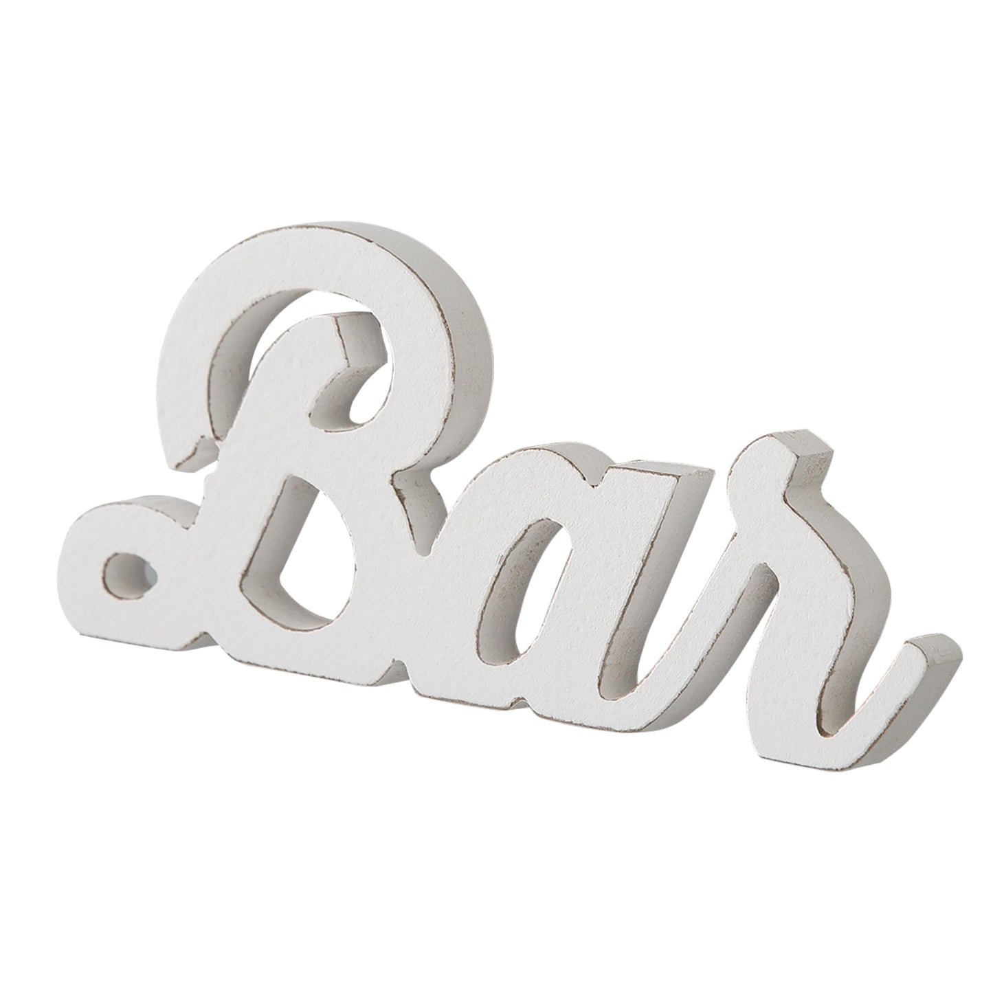 Sintosin Rustic Coffee Bar Signs for Home Bar Wall 9 Inch, Distressed White Bar Decorations, Cool Man Cave Things, Farmhouse Wooden Small Letters Accessories for Christmas Kitchen Shelf Tabletop