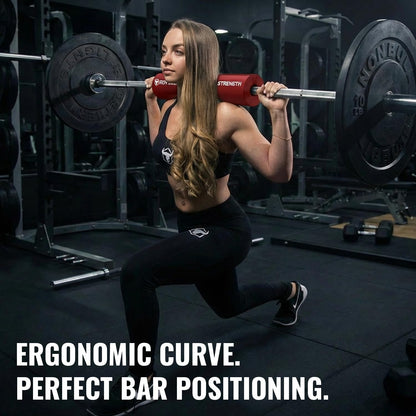 Advanced Squat Pad - Barbell Pad for Squats, Lunges & Hip Thrusts - Neck & Shoulder Protective Pad Support (Red)