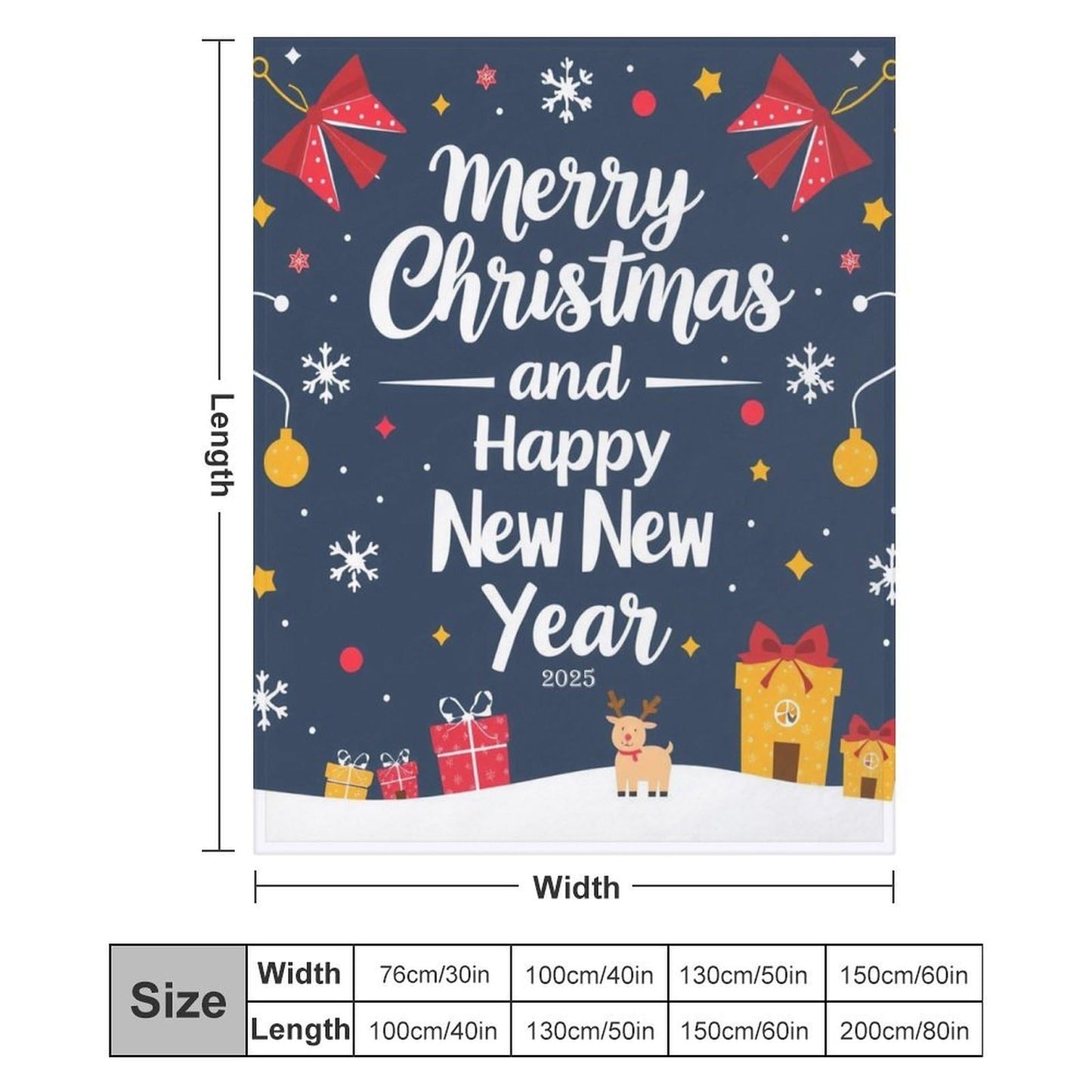 Christmas Printed Blanket Super Soft Flannel Fleece Cozy Blankets for Bed,Sofa,Couch,Gifts for Women Men,Camping and Travel Warm Fuzzy Blanket for All Season (Merry Christmas, 50" x60)