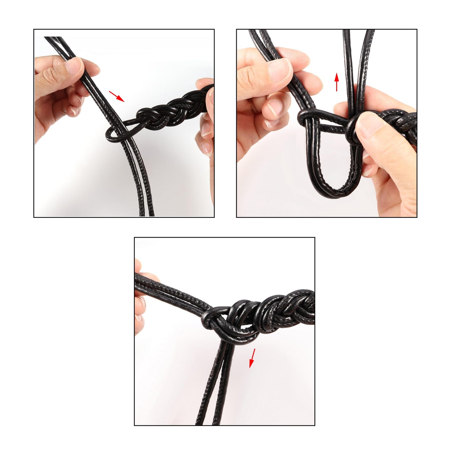 CHIC DIARY Women Braided PU Leather Rope Belt Adjustable Thin Waist Belt Boho Waist Wrap for Dresses