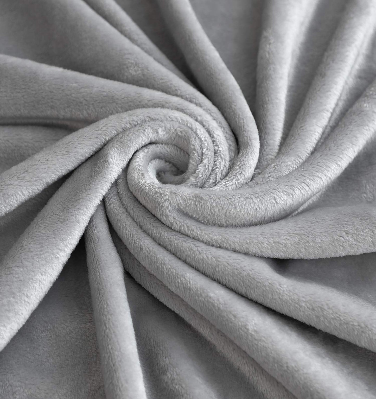 TASTHROW Large Flannel Fleece Throw Blanket, 50×70 Inch - Cozy Lightweight Thick Blanket - All Seasons Suitable for Women, Men and Kids (Light Grey)