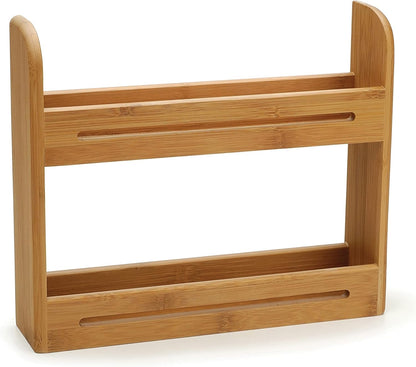 RSVP International Bamboo Collection, Countertop Décor for Kitchen & Tabletop, Spice Rack, 12x2.75x10.25"