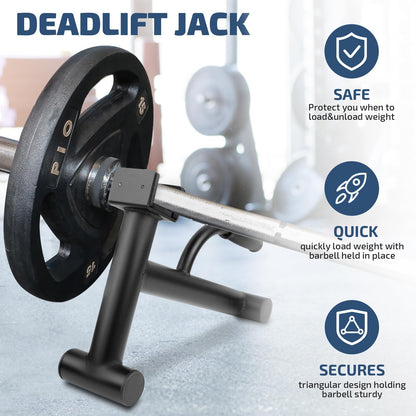 Deadlift Jack Barbell Stand,Barbell Stand for Weight Training Home Gym Easily Unload and Load 600lbs Barbell Plates for Deadlift Exercise (1 PCS)