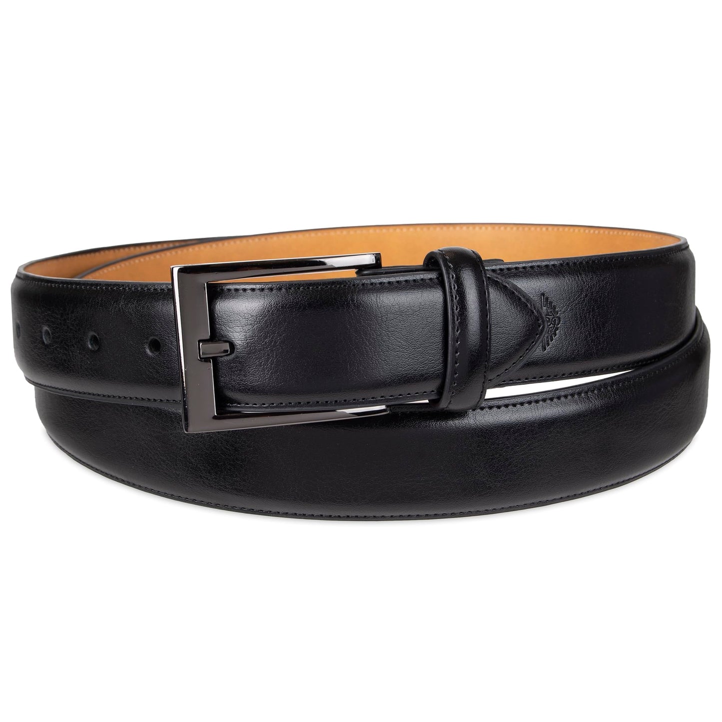 Dockers Men's Leather Dress Belt, Deep black, 32