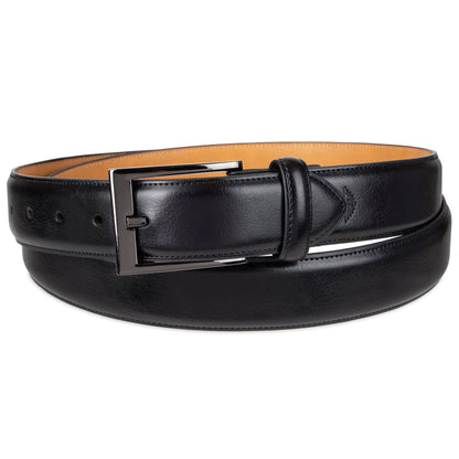 Dockers Men's Leather Dress Belt, Deep black, 32