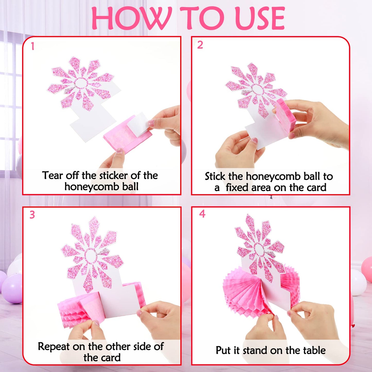 Lincia 12 Pcs Winter Onederland 1st Birthday Decorations Pink Snowflake Honeycomb Wonderland Table Centerpieces for Snowflake Birthday Party Supplies