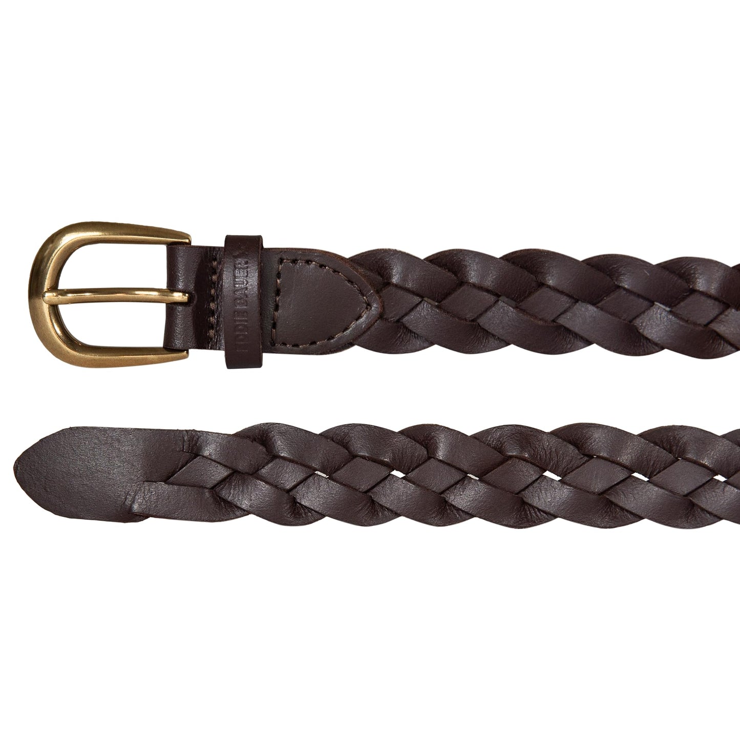 Eddie Bauer Women's Casual Leather Belts with Durable Metal Buckle, Thin Braided - Brown, Medium