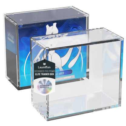 Laumffon Elite Trainer Box Acrylic Display Case Stackable- ETB Protector Case with Strong Magnets Sliding Lid -5mm +5mm Ultra Thick Acrylic Compatible with Elite Trainer Boxes, 1 Pack