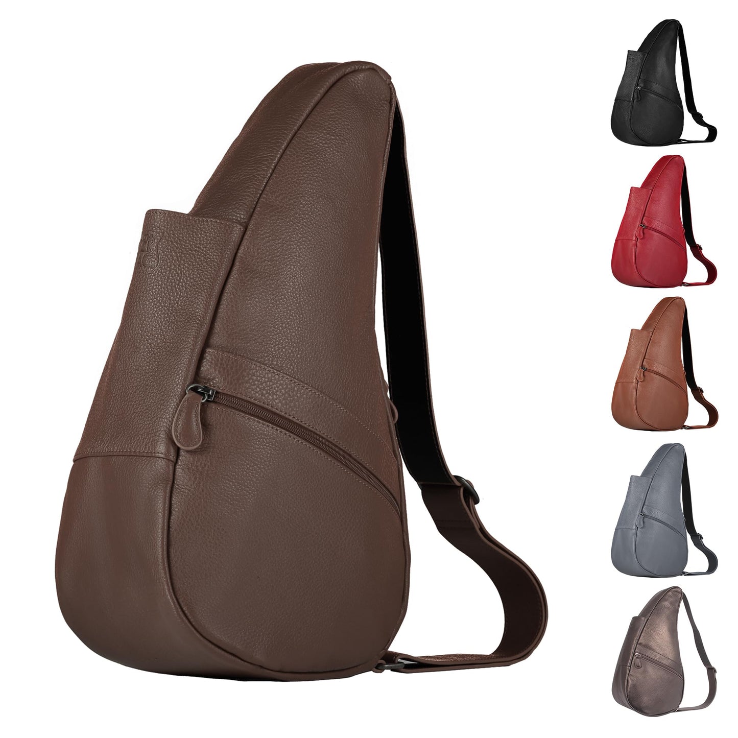 AmeriBag 15" Full-Grain Leather Healthy Back Bag Ergonomic Crossbody Sling for Everyday Use, Travel & Walking Comfort (Espresso)