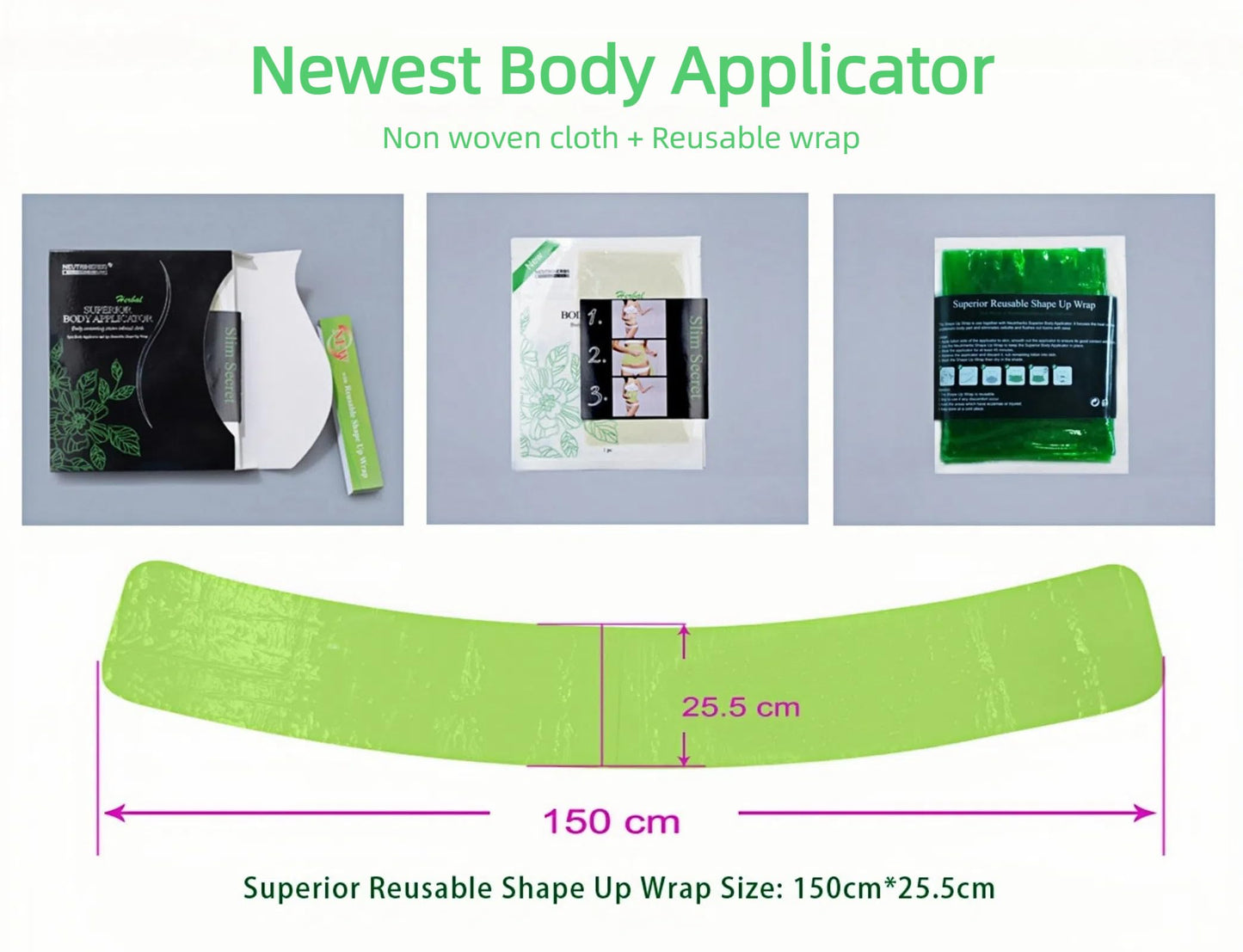 Neutriherbs Body Applicator with Wrap, Effective Nature Formula to Shape, Tone, Firm Body, Works for Belly, Stomach,Legs,Arms,Buttocks (5pcs)
