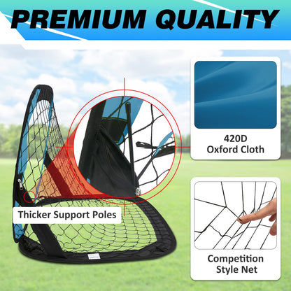 BOHEN Pop Up Soccer Goals for Kids-Foldable Portable Soccer Net for Outdoor Indoor Backyard Beach