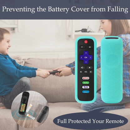 Silicone Protective Controller Cover fits for Roku TV Voice Remote | Element Roku | Westinghouse Roku TV Controller Cover,Glow in The Dark