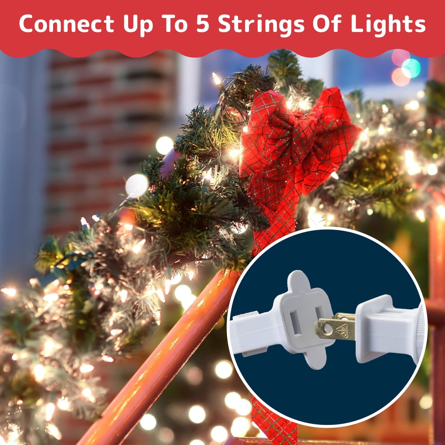 PREXTEX 100-Count Ultra Bright Christmas Lights - 20 ft Clear StringLights on White Wire - Incandescent Xmas TreeLights for Indoor and Outdoor Decorations