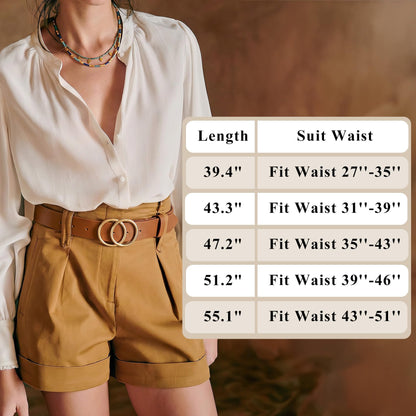 XZQTIVE 3 Packs Women's Leather Belts For Jeans Dresses Pants Fashion Ladies Waist Belt with Double O-Ring Gold Buckle