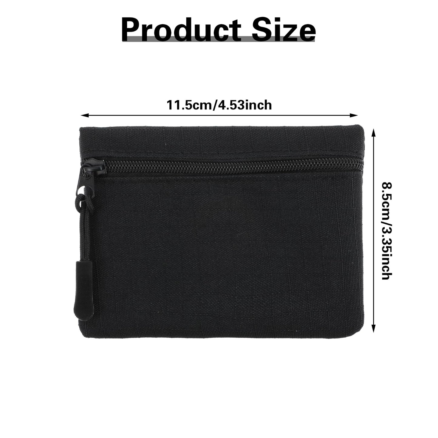 Mini Coin Purse, Mabor Small Canvas Change Pouch Cute Portable Change Purse with Zipper Coin Pouch Mini Coin Bag Tiny Pouch for Women(Black)