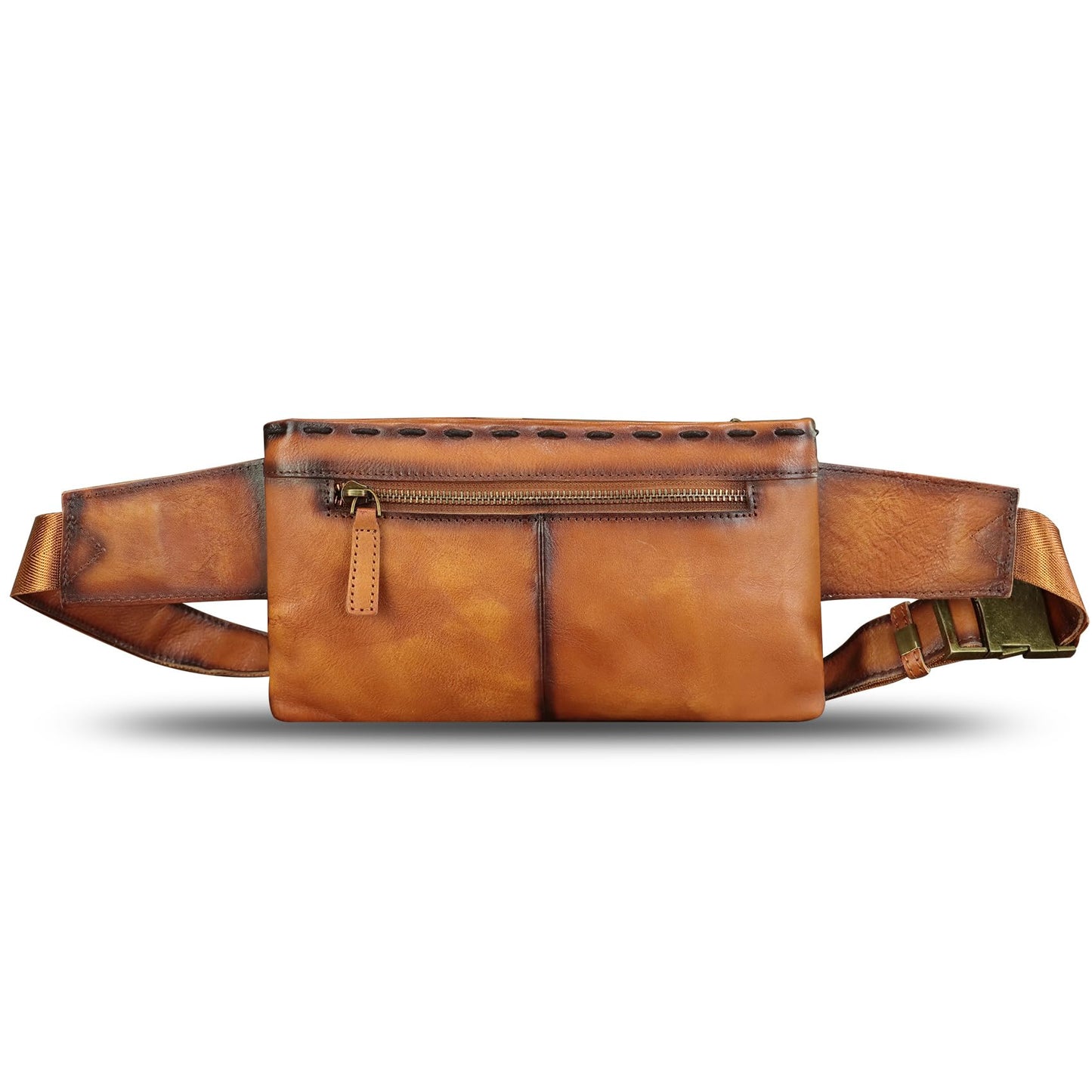 Genuine Leather Waist Bag Fanny Packs for Women and Men Real Leather Small Crossbody Chest Purses (Brown)