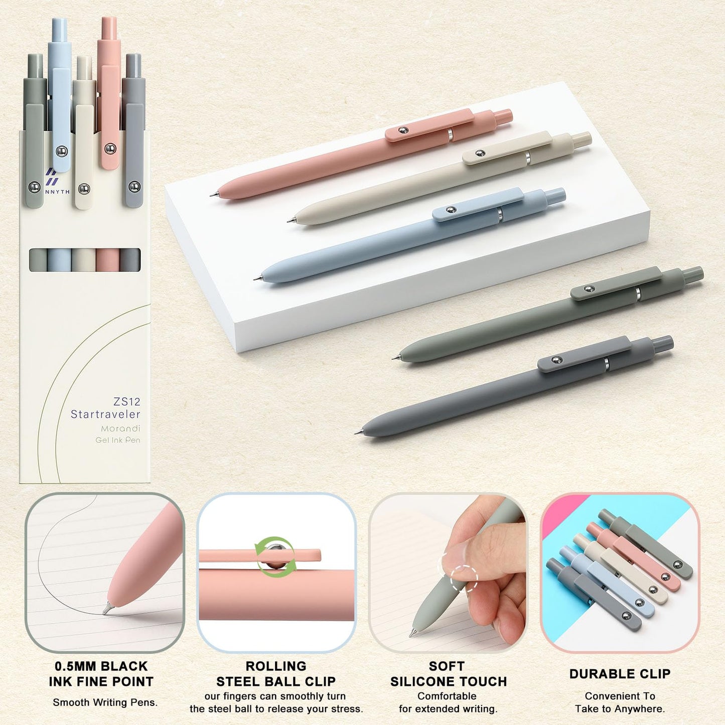EudaBlos Stationery Set for Women, Journaling Kit, 3PCS A5 Spiral Notebooks, Gel Pens, Steel Bookmark, Sticky Notes & Tabs, Gift Box - Aesthetic Gift Set for Work Students School Office Supplies