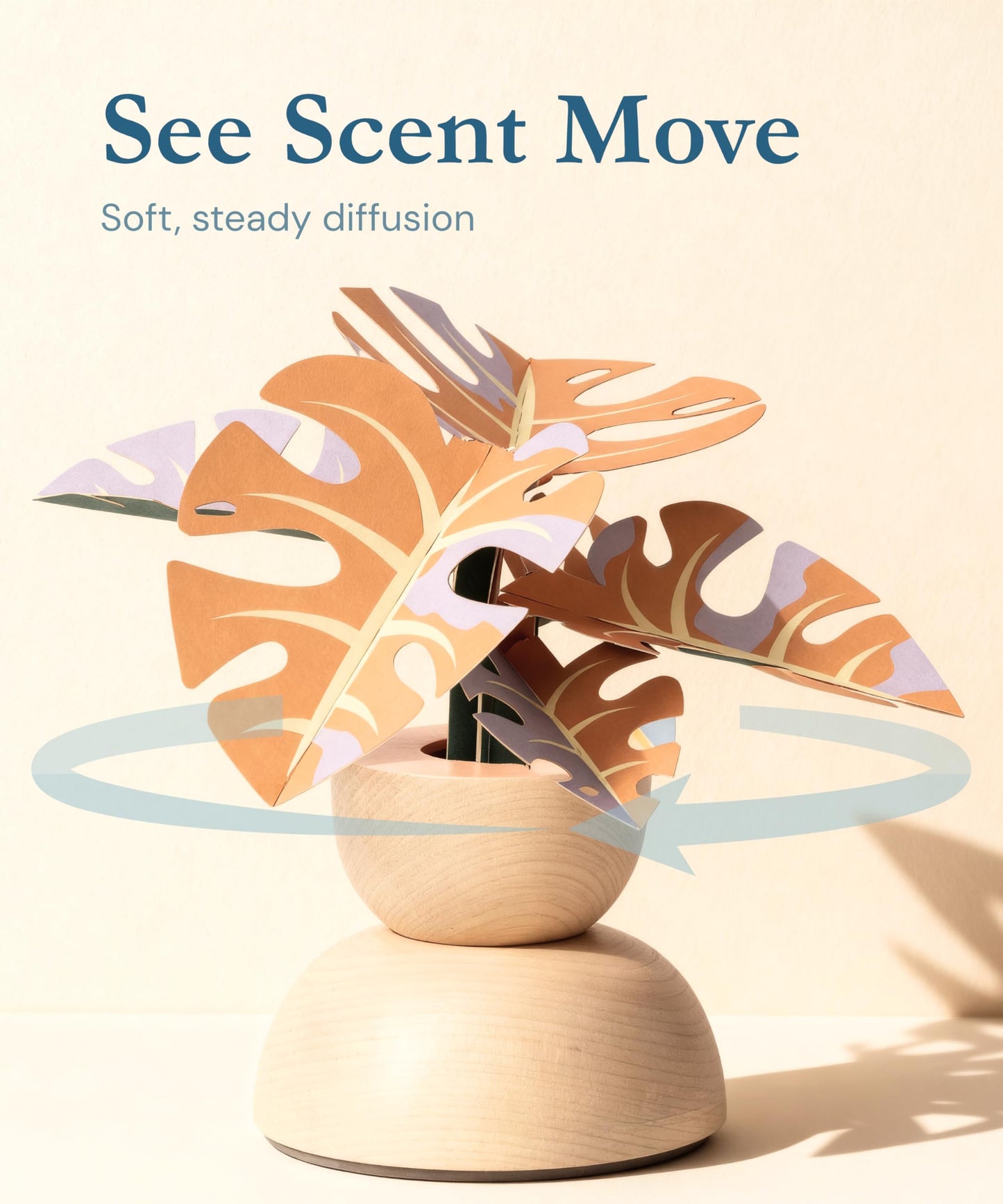 Pulzents Spin Rotating Desk Decor – Minimal Kinetic Desk Sculpture with Soft Scent, Passive Diffuser for Small Spaces, Aesthetic Gift for Women, Home & Office