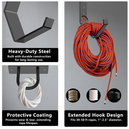 Lealan Heavy Duty Battle Rope Wall Anchor Kit with 1 Storage Hook, Wall Mount for Home Gym Training