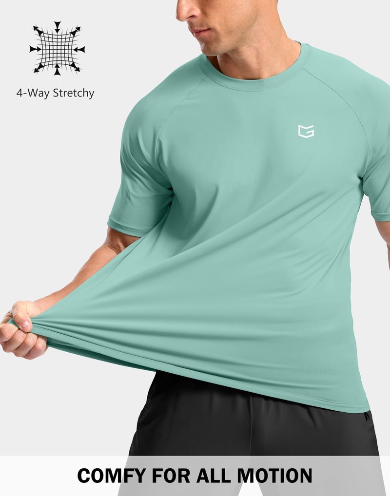 G Gradual Men's Athletic Workout T-Shirts Moisture Wicking Cooling Running Shirts Short Sleeve Performance Tee for Gym Tennis(Jasmine Green,M)