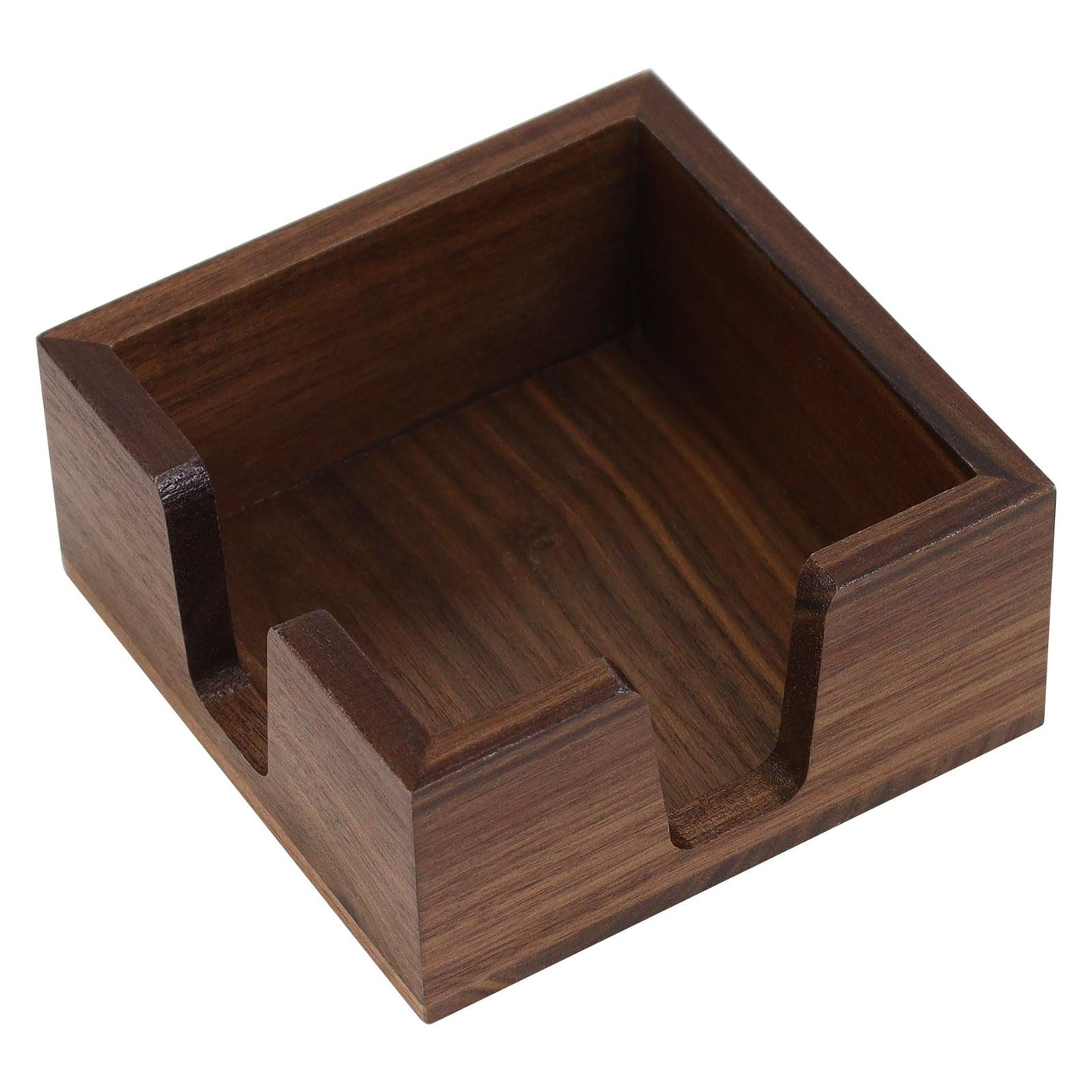 Wood Sticky Note Holder, Self Stick Note Pad Holder, Post It Note Dispenser Desk Organizer Walnut Wood Office Desk Accessories for School Office Desk Supplies - Black