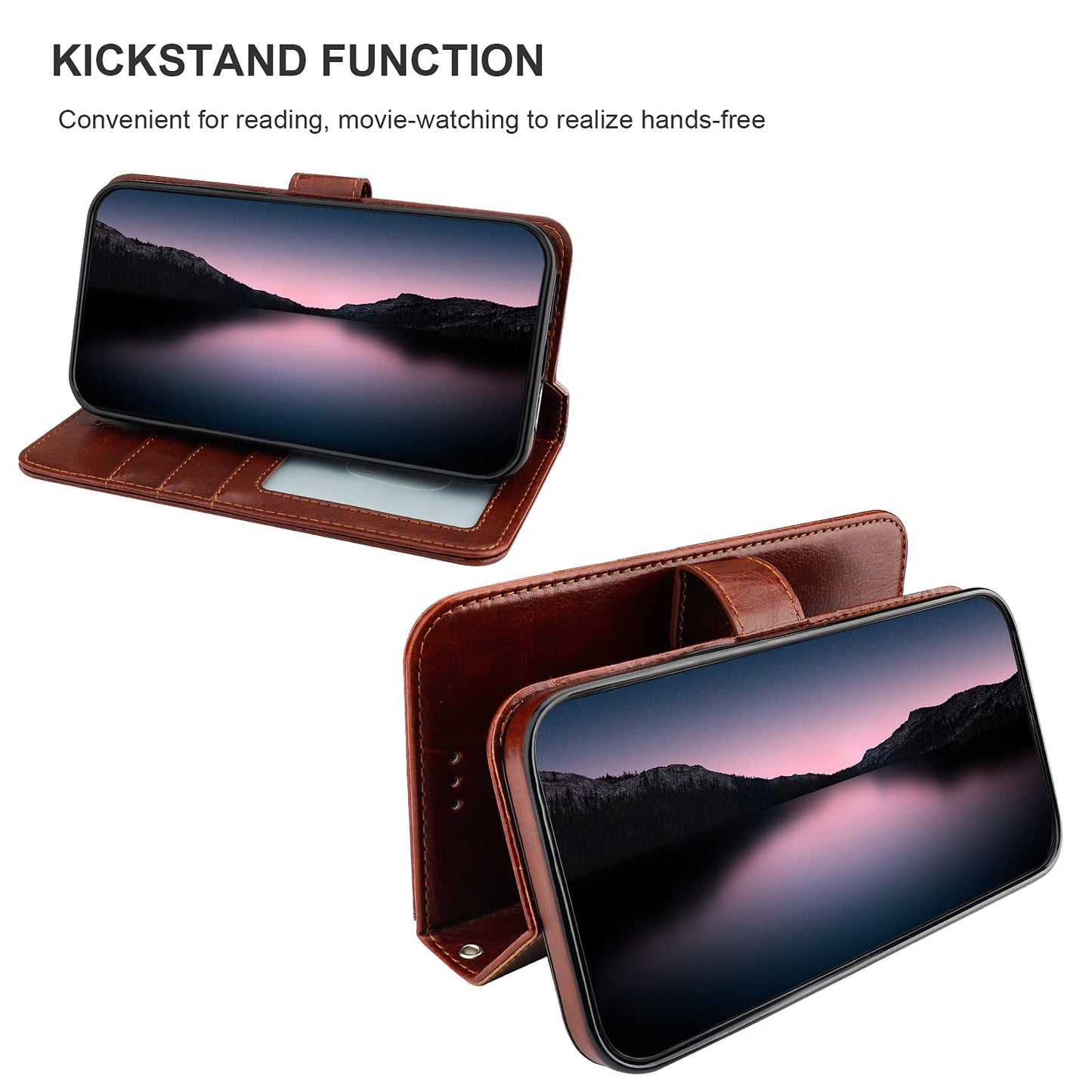 Bocasal Detachable Wallet Case for iPhone 14 Pro RFID Blocking Card Slots Holder Premium PU Leather Magnetic Kickstand Shockproof Wrist Strap Removable Flip Protective Cover 5G 6.1 inch (Brown)