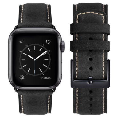 SUNFWR Leather Bands Compatible with Apple Watch Band 42mm(Series 3 2 1) 44mm 45mm 46mm 49mm for Men Women, Top Grain Genuine Leather Replacement Strap for iWatch Ultra 3 2 1, SE3 2 1, Series 11 10 9 8 7 6 5 4 3 2 1