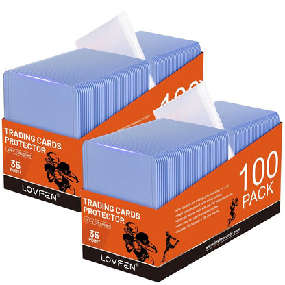 LOVFEN 400 Hard Plastic Card Sleeves – 200 Toploads & 200 Penny Sleeves, 35PT Baseball Card Protectors with Bend-Resistant, Rip-Proof Edges for TCG, Sports, Football & Collectible Cards